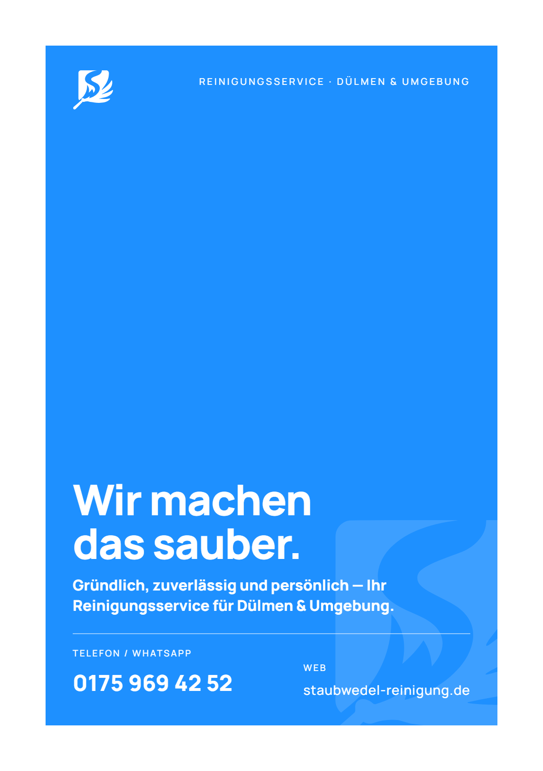 Staubwedel Flyer — Vorderseite